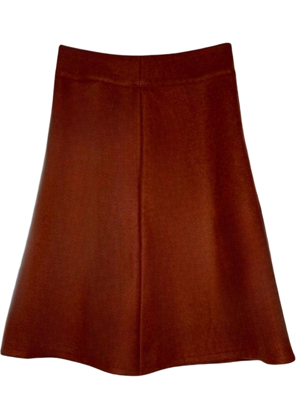 Dark Brick Red Midi Skirt Soft Poly Wool Look Goth A Line Cherry Blood Maroon M